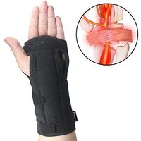 Wrist Brace Carpal Tunnel for Night, Comfortable and Adjustable Wrist Support with Soft Cushion for Sleep, Hand Brace with Splint for Wrist Pain, Fit for Both Left Hand and Right Hand - Single