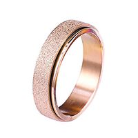 Women Stainless Jewelry,Jushye Ladies Stainless Steel Spinner Ring Sand Blast Finish Comfort Size 6-13 (Rose Gold, G)