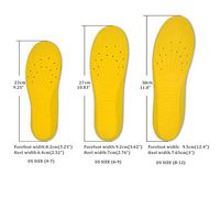 Memory Foam Healthy Insole (Men/Women Size 7-12) Arch Support Shock Absorption for Fasciitis,Orthotic,Flat Feet 5 Different Types (Double-Yellow, Small)