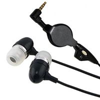 Compatible with Stylo 4 Plus - Retractable Headset Handsfree Earphones Mic Metal Earbuds Headphones in-Ear Wired [3.5mm] [Black] for LG Stylo 4 Plus