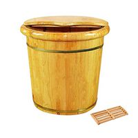 Footbath，Solid Wood Foot Washing Barrel，Cypress Wood Foot Bucket，Foot Spa Wooden Tub，Foot Bath Barrel，Foot Bath Tub，Foot Tub for Soaking Feet (Color : D)