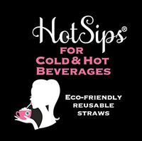 HotSips Reusable Straws 2 Small + 2 Medium with Travel Case, Pink w/Aqua Stripe Reusable ECO Friendly Straws For Both Cold & Hot Beverages 8oz - 16oz - Non Toxic BPA Free FDA Grade material Recyclable