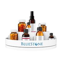 Bluestone Lazy Susan Pill Holder-360 Revolving Turntable Medication Storage Organizer Caddy-5 Compartments for Pills, Vitamins, or Supplements