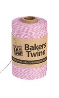 Fuchsia & White Bakers Twine - 240 Yards Per Roll - Pack of 2