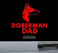 Doberman dad Vinyl Decal Sticker (RED)