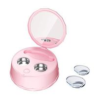 Household Ultrasonic Cleaner for Travel Contact Lens Automatic Cleaning Case 3 Minutes Fast Vibration for Soft and Hybrid Lens,Pink