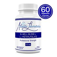 Atlantic Laboratories L-Methylfolate 2.5 mg + B Complex Cofactors & Essential Amino Acids - Active Folate, Methylated B12, B6 and Glycine for Brain, Heart & Fetal Health, 60 Count (2 Month Supply)