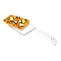 Cater Tek Clear Plastic Serving Spatula - Recyclable - 10" x 3 1/4" x 1 1/4" - 100 count box - Restaurantware