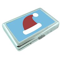 Santa Hat Em1 Hip Silver Cigarette Case Id Holder Metal Wallet 4" X 2.75" RFID Protection