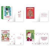 B-THERE Bundle of 12 Boxed Christmas Greeting Cards - Traditional, Foil and Glitter Finishes with Envelopes