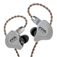 CCA C10 Five Drivers Hybrid in Ear Monitors in Each Side，HiFi 4BA 1DD High Resolution Earphones/Earbuds with 3.5mm Gold Plated Plug Detachable Cable 2pin 0.75mm Wired Earbuds(Black Without mic)