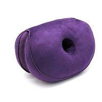 Dual Comfort Cushion Lift Hips Up Seat Cushion Memory Cotton Latex (Purple)