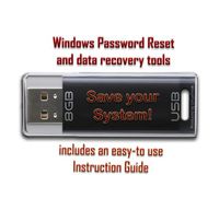 Computer Password Reset & Data Recovery Tools for Windows - on 8GB USB Flash Drive