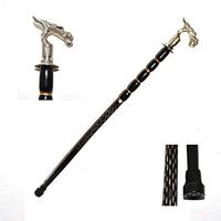 Nautical World Handmade Vintage Aluminum Dragon Crafted Wooden Walking Stick Cane Antique Style for Men, Affordable Gift Decorative Walking Cane Fashion Statement for Men/Women/Seniors/Grandparents!