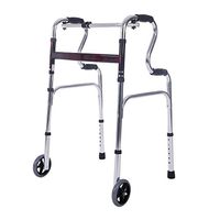 SUKONG Compact Folding Walker, Rising Aid 3 in 1 with Trigger Release and 5 inches Wheels Portable Lightweight Supports up to 255 lbs