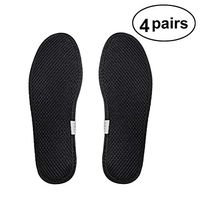 4 Pairs of Bamboo Charcoal Deodorant Mesh Insoles Sweat-Absorbent Shoe Inserts for Men Women - Size 36(Black)