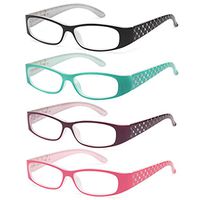ALTEC VISION Women's Reading Glasses - 4 Pairs Shiny Ladies Fashion Readers 1.25