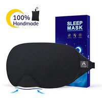 Mavogel Cotton Sleep Eye Mask - Updated Design Light Blocking Sleep Mask, Soft and Comfortable Night Eye Mask for Men Women, Eye Blinder for Travel/Sleeping/Shift Work, Includes Travel Pouch, Black