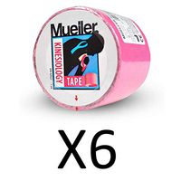 Mueller Sports Medicine 28277 Kinesiology Tape, Continuous Roll, Latex Free Pink (Pack of 6)