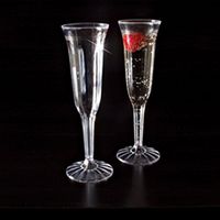 Yoshi 12pcs 5oz Champagne Flutes Heavyeight Clear Disposable Plastic