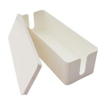 Cable Management Box Cord Organizer, Home Safety Wire Storage Box Cable Box for Desk, TV, Computer, USB Hub, Dustproof Waterproof Plastic, Organize and Hide Messy Ropes (White)