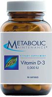 Metabolic Maintenance Vitamin D-3 5000 IU - Easier Absorption D3 for Immune, Mood + Cardiovascular Support (90 Capsules)