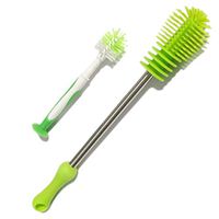 Silicone Bottle Brush, Dishwashing Cleaning Brush Set, Baby Bottle Cleaner Brush for Washing Glass Baby Bottles Coffee Mugs Beer Sport Bottles, Long Handle