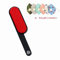 Pet Hair Remover Brush, Chickwin Double Sided Fluff Brush Electrostatic Magic (Black handle red brush, Large)