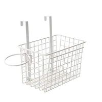 TOPBATHY Wall Mount Storage Basket Display Rack Hair Dryer Holder Hair Dryer Storage Organizer (White)