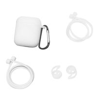 qiguch66 Soft Silicone Earphone Headphone Protective Cover Case,4Pcs Portable Buletooth Earphones Storage Bags Case Anti-Lost Cable for AirPods - Transparent