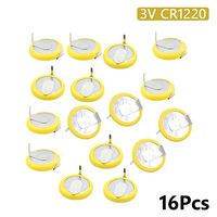 Battery CR1220 3V 2 Tabs Coin Cell for Main Board Toy Electronic Scale 16Pcs