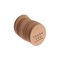 RUZYY 100 Pieces 1.65" Kraft Gift Label Tags Thank You DIY Gift Box Wedding Favors - Brown