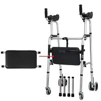 BABIFIS Four Wheeled Rollator Walking Frame,Adjustable Height,Folding Lightweight Aluminium Walking Frame with Wheels