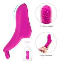 Rechargeable Smooth Skin-Like Silicone Finger Shaking Massager for Women 9 Magic Vibrate Patters, Personal Fitness Wand with Remote Control for Body Massage, IPX7 Waterproof, 100% Brand New Tshirt
