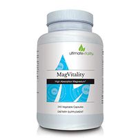 Ultimate Vitality - MagVitality - Organic Magnesium - Di-Magnesium Malate and Magnesium Glycinate - 240 Vegetarian Capsules