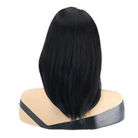 Elevin(TM) Fashion European and American Wig Female Chemical Fiber Partial Long Hair Black Wig Set
