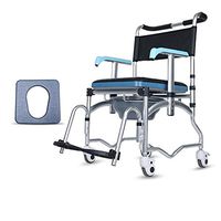Toilet Wheelchair, Transport Chair,with Wheels&Pedal,Old Man Rolling Shower Chair,Mobile Toilet Seat, Toilet Stool,for Handicap and Seniors