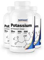 Nutricost Potassium Citrate 99mg, 500 Capsules (3 Bottles)