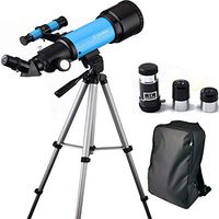 EastPole 70mm Telescope for Beginners and Kids, Refracter Travel Scope for Viewing Moon Stargazing and Outdoor Activities, FMC Lens, BAK4 Prism, Metal Tripod and 2019 New Smartphone Mount (Blue)