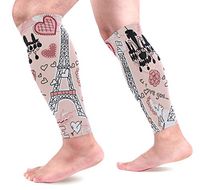 Anmarco Paris Eiffel Tower Angel Cat Love Kiss Sports Calf Compression Sleeves Leg Compression Socks Calf Guard for Running, Cycling, Maternity, Travel, Nurses