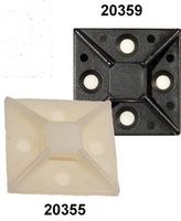 Morris Products 20359 Self-Adhesive Tie Mounts, Uv Black, 0.390" Width Acceptance, (4) #8 Screw Holes Mount Type, 1.5" X 1.5" Base Size (Pack of 100)