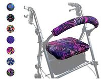 Crutcheze Walker Cover - Tropical Leaves Rollator Seat and Backrest Cover - Walker Accessory is Water-Resistant & Protects from Wear - Made in USA