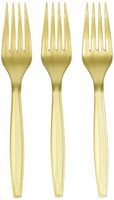 Amscan 43600.19 Plastic Forks, Gold, 10.9 x 10.3