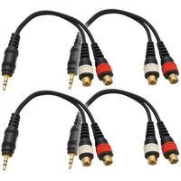 Seismic Audio SA-iEM2TRSF-4Pack 6-Inches Stage and Studio Patch Cable