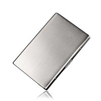 NACHEN Slender Cigarette Case for Women Stainless Steel Brushed Cigarette Holder Box Holds 12 Slim Cigarettes,Silver,106X73x10mm