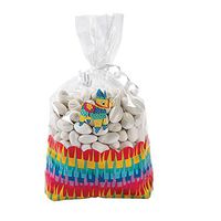 Fun Express - Fiesta Cello Treat Bag for Cinco de Mayo - Party Supplies - Bags - Cellophane Bags - Cinco de Mayo - 12 Pieces