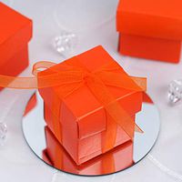 Efavormart 100 Boxes Orange 2 pcs Favor Boxes for Candy Treat Gift Wrap Box Party Favor Boxes for Bridal Shower Wedding Party