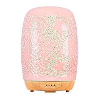 COOSA Essential Oil Diffuser 250ml Ceramic Cylindrical pentagram Aromatherapy Cool Mist Humidifier with Color Changing Light Waterless Auto Shut-Off for Home,Office …