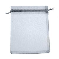 50 Pcs Organza Jewelry Gifts Drawable Box Wedding Gift Candy Mini Pouch Bag - Gray 7cm by 9cm Ameesi