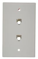 Leviton 40944-W Standard Telephone Wall Jack, 6P4C X 6P4C, Screw Terminals, White